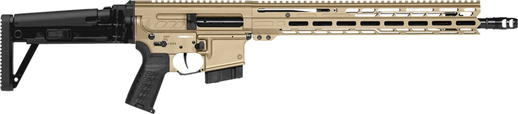 CMMG 28A490FCT Dissent MK4 22 ARC 10+1 16.10″ Coyote Tan Cerakote Picatinny Rail Aluminum Receiver, M-LOK Handguard, Black CMMG Dissent Side Folding Stock, Zeroed Drop-In Single Stage Trigger