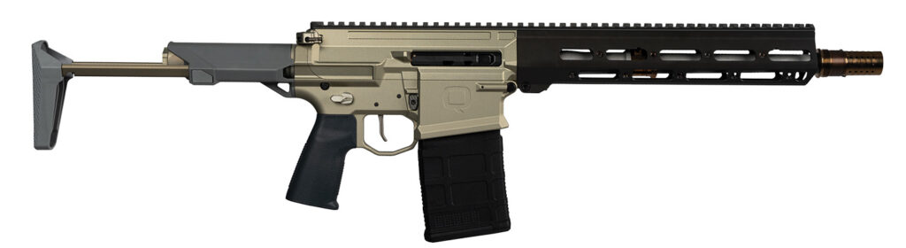 Q LLC BOOMBOX8612INSBR Boombox  8.6 Blackout 20+1 12″ Bead Blasted Tapered Threaded Barrel, Black Anodized Picatinny Rail Aluminum Receiver, Adj Folding Stock, Reptilia CQG-NB Grip