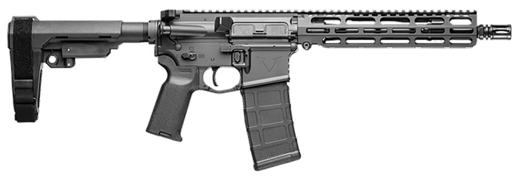 Vktr Industries V31100916617 VK-1  5.56mm 30+1 10.50″ Black Steel Threaded Barrel, Black Armor Cerakote 9.85″ VK-1 Handguard, Black Synthetic SB Tactical SBA3 Brace, Black Magpul K2 Grip, Ambidextrous