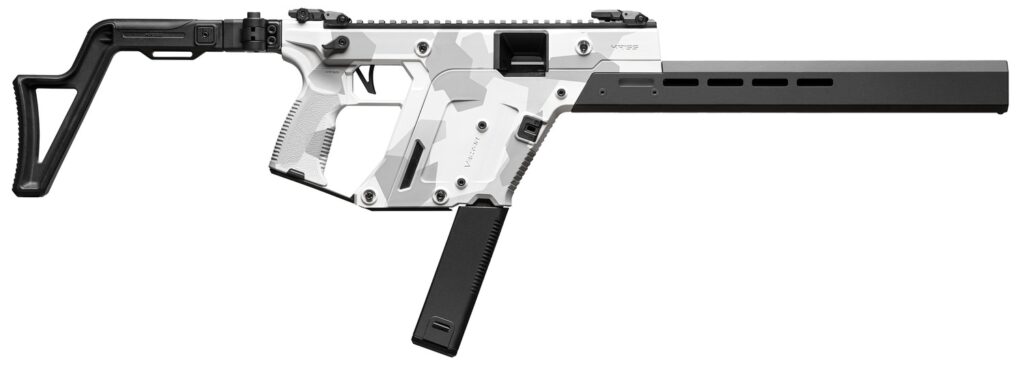 Kriss USA KV903CAD00 Vector CRB Gen3 9mm Luger 40+1 16″ Black Nitride Threaded Barrel, Arctic Delta Cerakote Receiver w/Picatinny Rail, M-LOK Handguard, Adjustable Folding Black Stock, White Polymer G