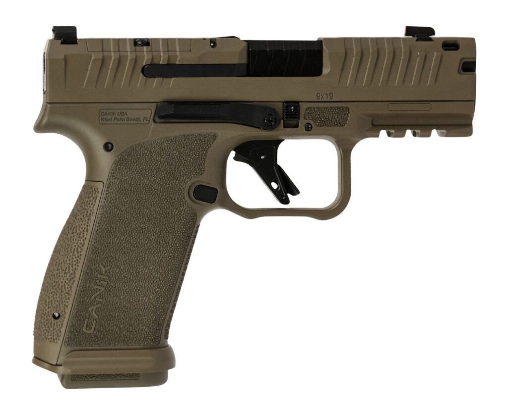 Canik HG8328D-N Mete MC9 Prime 9mm Luger 17+1 3.64″ Black Compensated Barrel, Flat Dark Earth Cerakote Steel Optic Ready/Serrated Slide, FDE Polymer Frame w/Picatinny Rail, Textured Grip