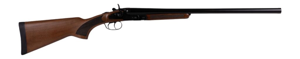 Derya Firearms EX1400.12.24 EX1400  12 Gauge Break Open 2rd 24″ Black Chrome Side By Side Barrel, Black Chrome Steel Receiver, Fixed Walnut Stock