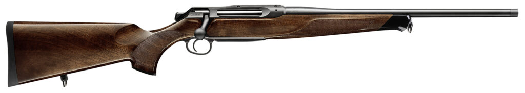 Sauer 80117094 505 Lux Full Size 308 Win 3+1 22″ Matte Blued Threaded Barrel, Matte Blued Saddle Mount Steel Receiver, Grade 5 Wood Fixed Stock