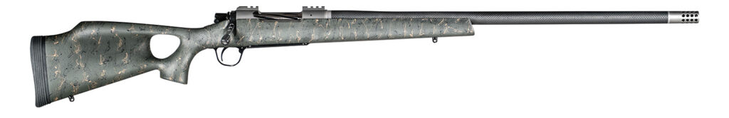 Christensen Arms CA10269315323 Summit TI  Full Size 7mm Rem Mag 3+1, 26″ Natural Titanium Steel Threaded Barrel, Natural Titanium Aluminum Receiver, Green w/Black/Tan Accents Fixed Thumbhole Stock