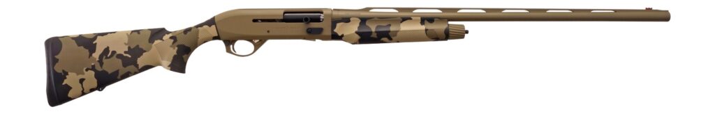 T R Imports A22026OS1 Alpha 2  20 Gauge 3″ 4+1 26″ Flat Dark Earth Cerakote Vent Rib Barrel & Receiver, Fixed Old School Camo Synthetic Stock