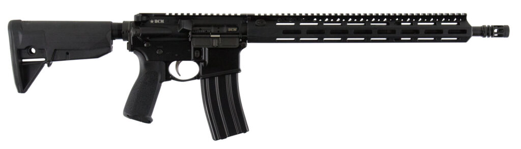 BCM 750750 RECCE-16 MCMR 223 Rem,5.56x45mm NATO 16″ 30+1 Black Hard Coat Anodized, Manganese Phosphate, 6 Position Stock, Bravo Mod 3 Grip