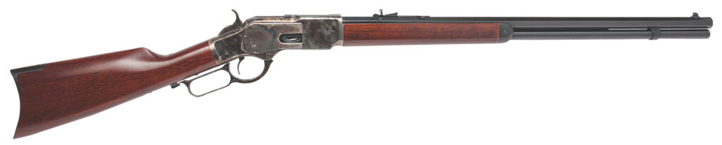 Cimarron CA282 1873 Sporting Full Size 45 Colt (Long Colt) 13+1 24″ Blued Octagon Barrel, Color Case Hardened Stainless Steel Receiver, Fixed Walnut Stock, Right Hand