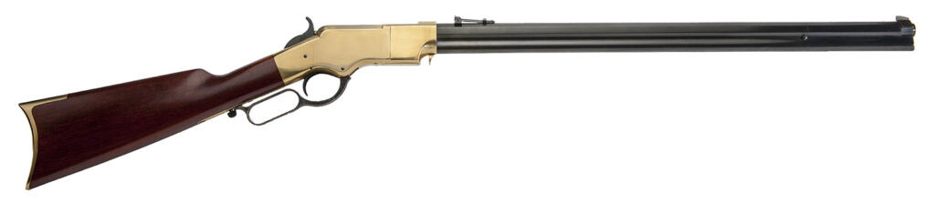 Cimarron CA288 1860 Henry Civilian 45 Colt (Long Colt) 12+1 24″ Blued Octagon Barrel, Brass Stainless Steel Receiver, Walnut Fixed Stock, Right Hand