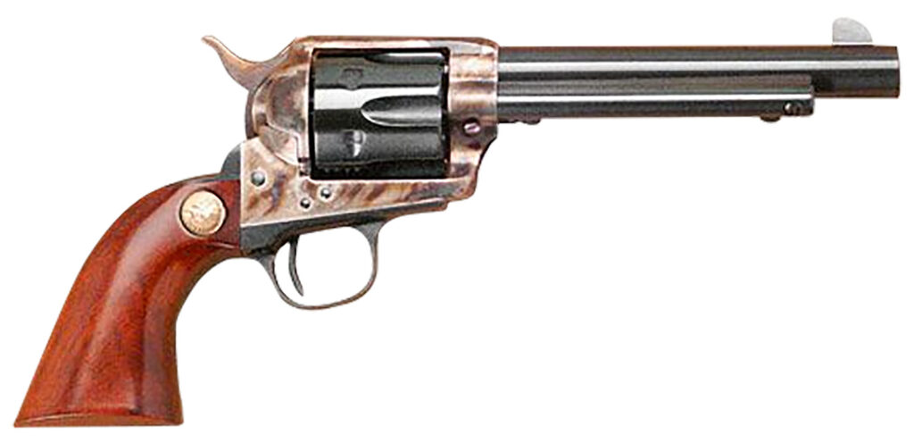 Cimarron MP401 Model P  357 Mag 38 Special 6 Shot 5.50″ Blued Stainless Steel Barrel, Blued Cylinder, Blue Steel Frame, Walnut Grip, Exposed Hammer