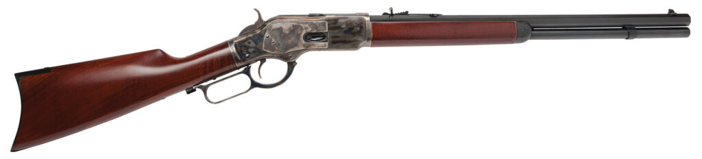 Cimarron CA271 1873 Short Full Size 38 Special 357 Mag 10+1 20″ Blued Octagon Barrel, Color Case Hardened Stainless Steel Receiver, Fixed Walnut Stock, Right Hand