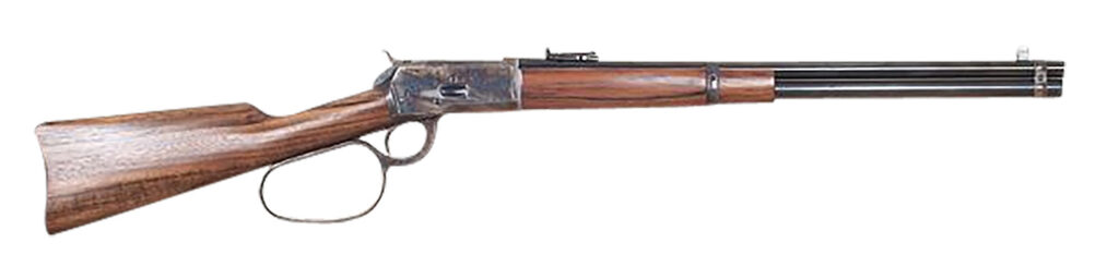 Cimarron AS067 1892 Cogburn Carbine 45 Colt (Long Colt) 10+1 20″ Blued Round Barrel, Color Case Hardened Stainless Steel Receiver, Walnut Fixed Stock, Right Hand