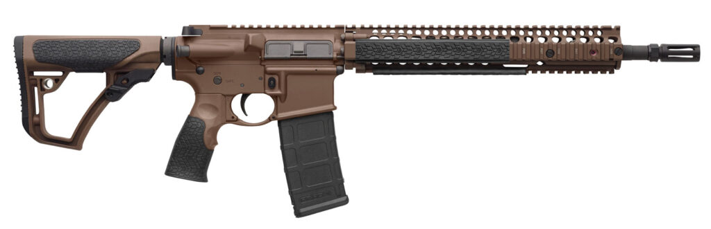 Daniel Defense 0208815126055 DDM4 M4A1 *CA Compliant 5.56x45mm NATO 14.50″ 10+1 Mil-Spec Brown Cerakote 6 Position w/SoftTouch Overmolding Stock