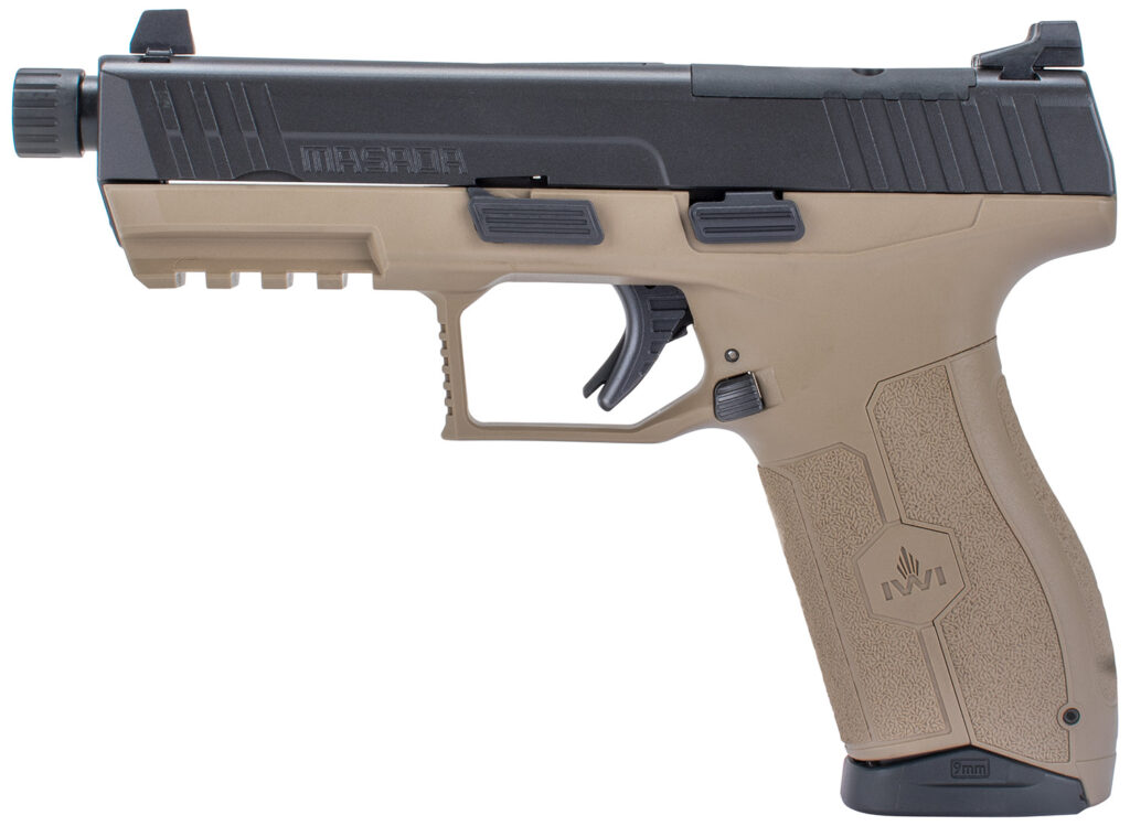 IWI US M9ORP10TFD MASADA  9mm Luger 4.60″ TB 10+1 Flat Dark Earth Flat Dark Earth Interchangeable Backstrap Grip