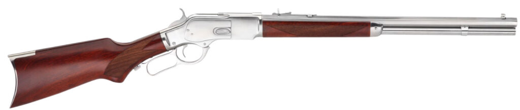 Taylors & Company 550232 1873  45 Colt (LC) Caliber with 10+1 Capacity, 20″ Barrel, Silver Metal Finish & Walnut Fixed Pistol Grip Stock Right Hand (Full Size)