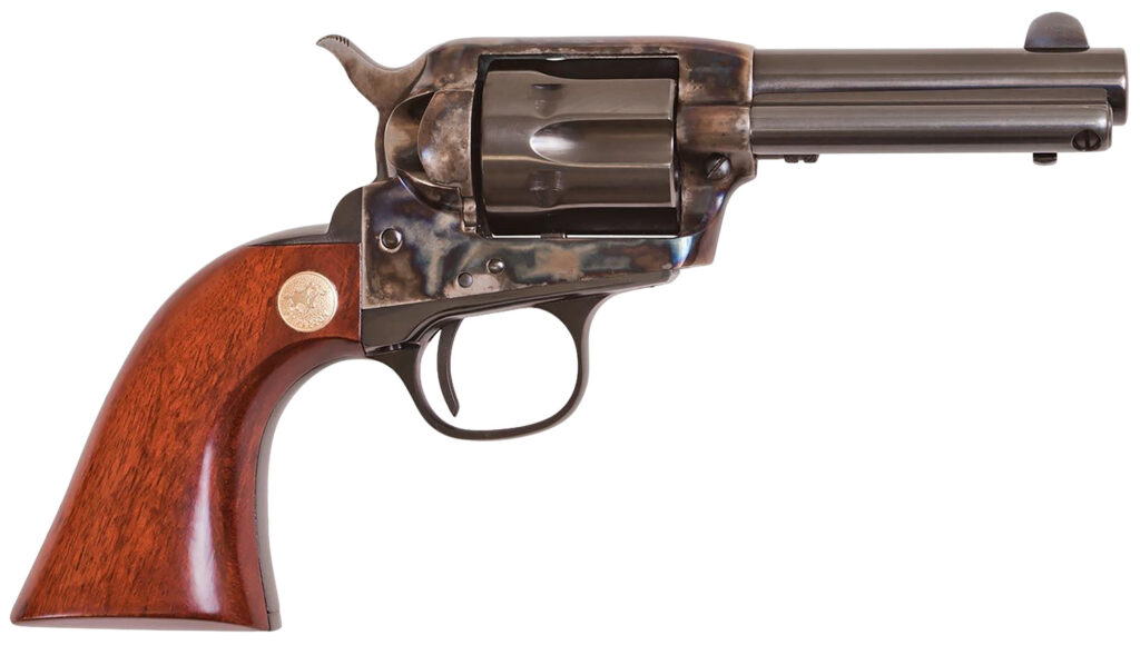 Cimarron CA990 Model P Jr Dual Cylinder 32 H&R Mag/32-20 Win 6 Shot 3.50″ Blued Steel Barrel, Blued Cylinder, Color Case Hardened Steel Frame, Wood Grip, Exposed Hammer
