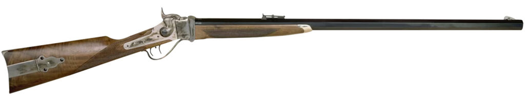 Cimarron AS200 1874 Rifle From Down Under II 45-70 Gov 1rd 34″ Blued Octagon Barrel, Color Case Hardened Stainless Steel Receiver, Walnut Fixed Stock, Right Hand