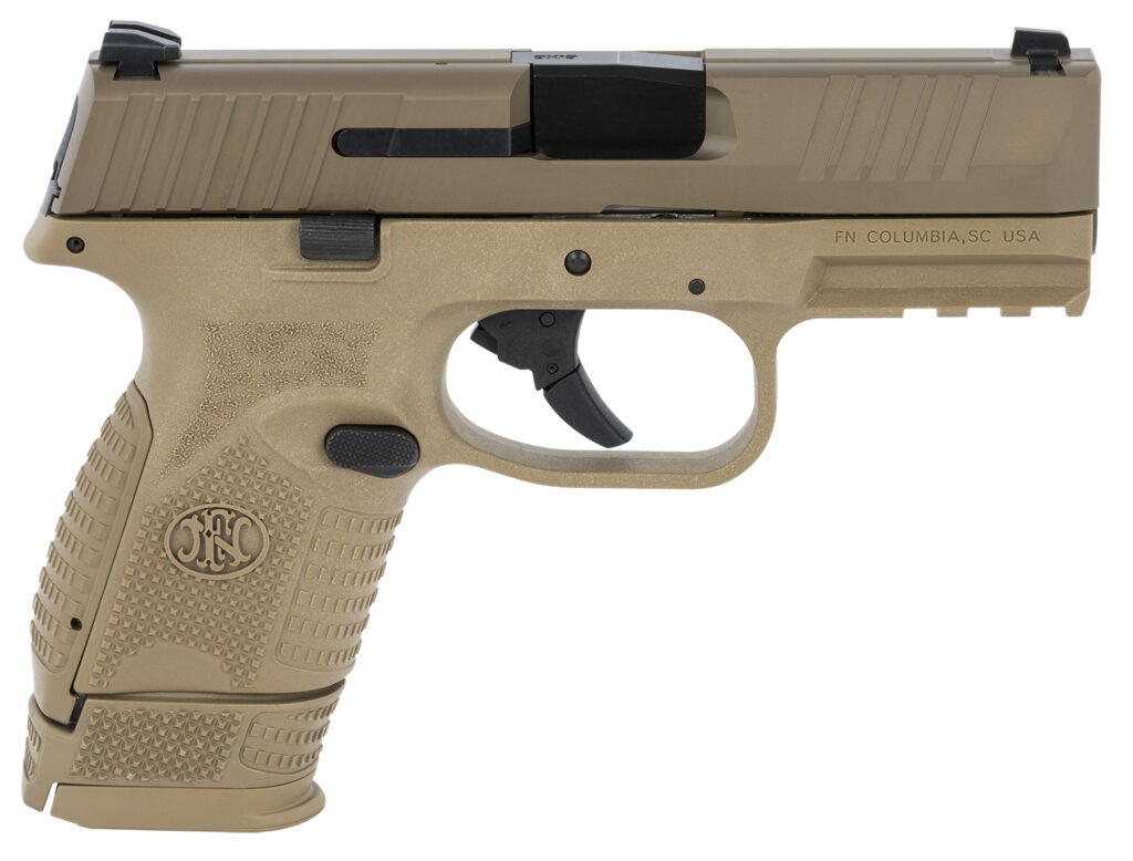 FN 66100818 509 Compact 9mm Luger 3.70″ Barrel 12+1 Or 15+1, Flat Dark Earth Polymer Frame With Mounting Rail, Flat Dark Earth Stainless Steel Slide,  No Manual Safety