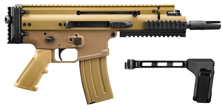 SCAR 15P 5.56 7.5″ Brace FDE 10-rd