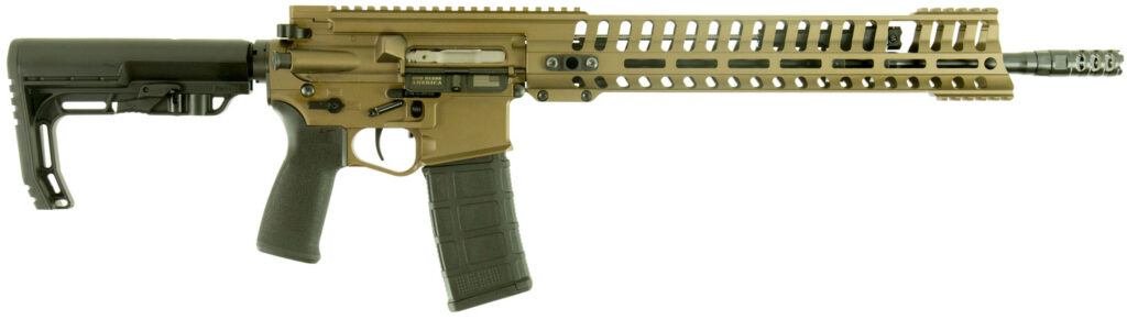 Patriot Ordnance Factory 01145 P415 Edge 223 Rem,5.56x45mm NATO 16.50″ 30+1 Burnt Bronze Rec Black 6 Position MFT Stock/Grip