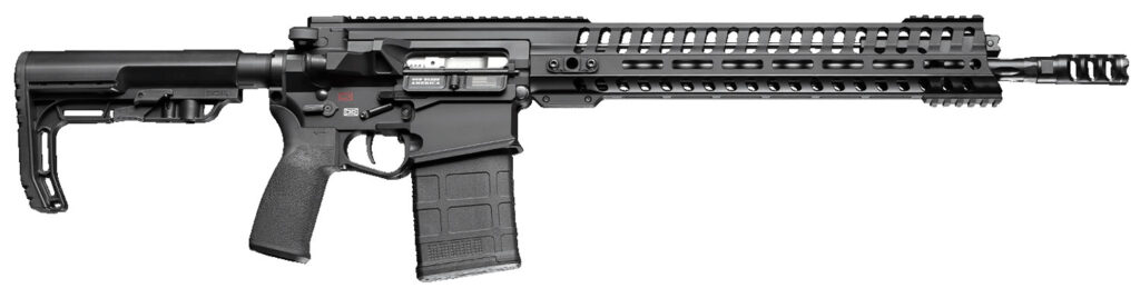 Patriot Ordnance Factory 01235 Revolution Gen4 7.62x51mm NATO 20+1 16.50″ Nitride Treated Match Grade Barrel, Black Anodized Gen 4 Lower Receiver, Mission First Tactical Furniture, Ambidextrous