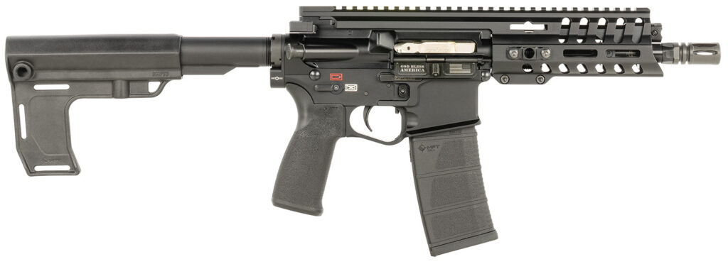 Patriot Ordnance Factory 2169 P415 Edge 5.56 NATO 30+1 7.25″ Black Nitride Threaded Barrel, Black Anodized Aluminum Receiver