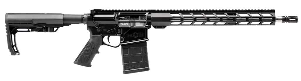 Patriot Ordnance Factory 02357  LMR Base 308 Win 20+1 16.50″ Black Aluminum Receiver A2 Style Grip