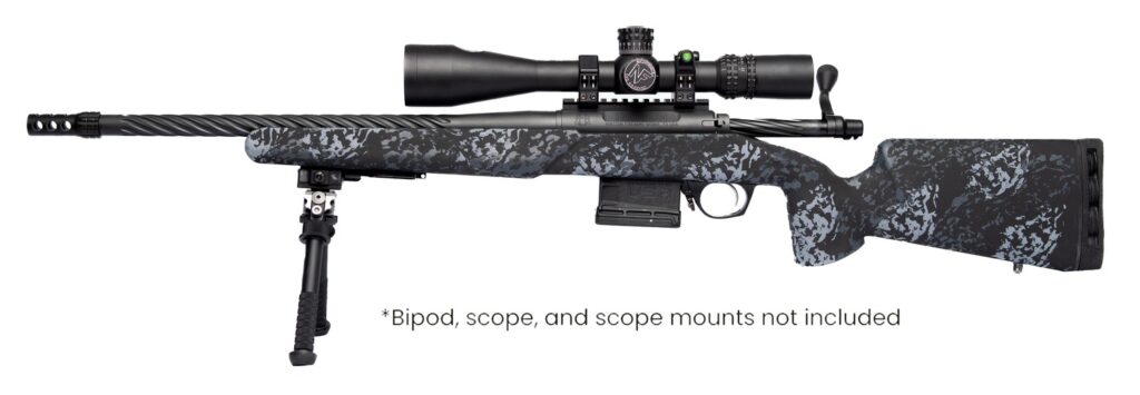 Horizon Firearms RF018S221814T17 Vandal Dark 2 22 Creedmoor 18″ Black Fluted Threaded Barrel, Picatinny Rail Receiver, Arca Rail Forend, Textured Iota Carbon Fiber Stock
