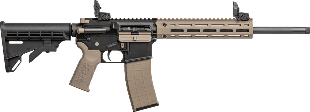 Tippmann Arms A101224 M4 LTE MSR 22 LR 25+1 16″ Black Parkerized Threaded Barrel, Flat Dark Earth Aluminum Receiver w/Picatinny Rail, M-LOK Handguard, Black Adj CAR15 Polymer Stock, FDE Gen2 Grip, Rig