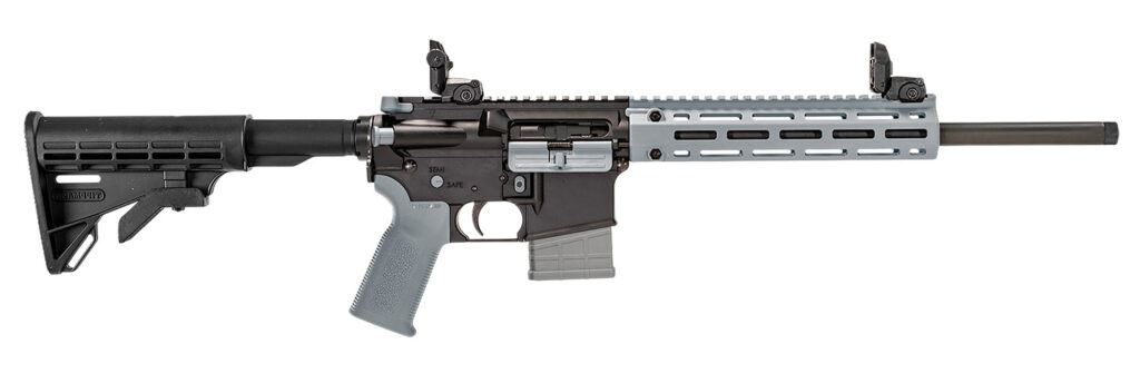 Tippmann Arms A101226 M4-22 LTE 22 LR 25+1 16″ Black Parkerized Threaded Barrel, Matte Black Aluminum Receiver w/Picatinny Rail, Wolf Gray M-LOK Handguard Composite Forend, Black Polymer Stock, Gray G