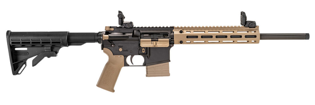 Tippmann Arms A101336 M4-22 LTE 22 LR 10+1 16″ Black Parkerized Threaded Barrel, Matte Black Aluminum Receiver w/Picatinny Rail, FDE M-LOK Handguard, Composite Forend, Black Polymer Stock, FDE Gen2 Gr