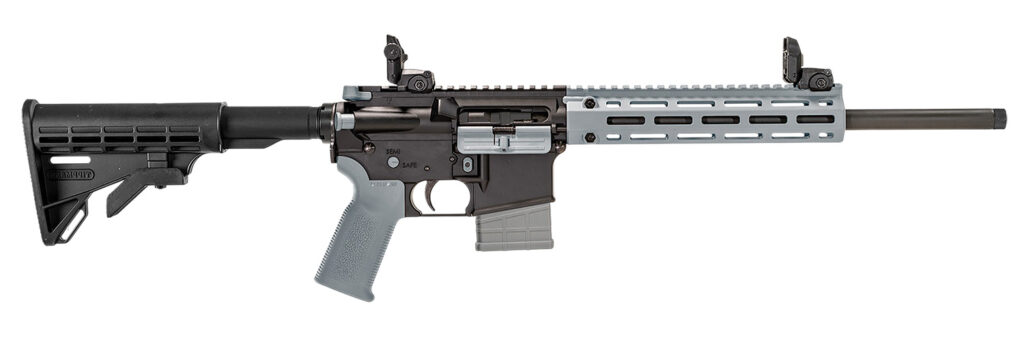 Tippmann Arms A101337 M4-22 LTE 22 LR 10+1 16″ Black Parkerized Threaded Barrel, Matte Black Aluminum Receiver w/Picatinny Rail, Wolf Gray M-LOK Handguard Composite Forend, Black Polymer Stock, Gray G