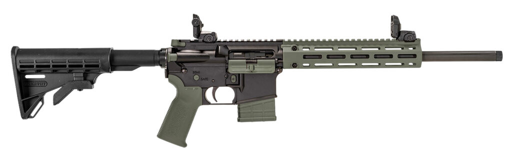Tippmann Arms A101338 M4-22 LTE 22 LR 10+1 16″ Black Parkerized Threaded Barrel, Matte Black Aluminum Receiver w/Picatinny Rail, OD Green M-LOK Handguard, Composite Forend, Black Polymer Stock, OD Gre