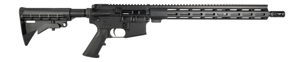 One Horse LLC  OH-15 Carbine Length 5.56 NATO 30+1 16″ Black Threaded Barrel, Black Receiver w/Picatinny Rail, M-LOK Handguard, One Horse M4 6 Position Black Polymer Stock, Black A2 Grip, A2 Flash Hid