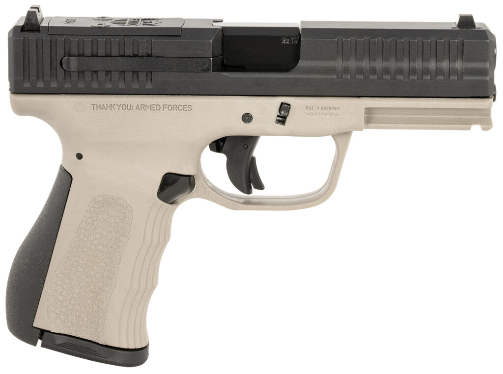 FMK FMKG49TG G3  9mm Luger 14+1 4″ Stainless Steel Barrel, Black Optic Cut/Serrated Carbon Steel Slide, Titanium Gray Polymer Frame w/Picatinny Rail, Black Backstrap Grip