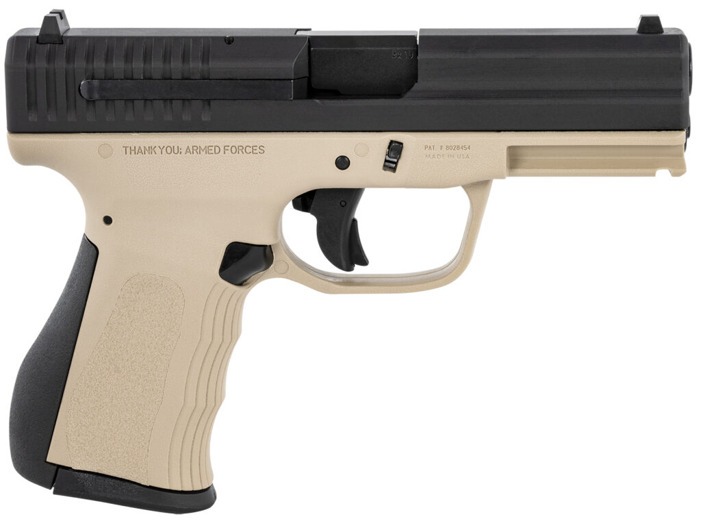 FMK G9C1G2RSS 9C1 G2 9mm Luger 14+1 4″ Black Stainless Steel Barrel, Black Serrated Carbon Steel Slide, Desert Sand Polymer Frame w/Picatinny Rail, Black Backstrap Grip