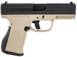 FMK G9C1G2RSS 9C1 G2 9mm Luger 14+1 4" Black Stainless Steel Barrel, Black Serrated Carbon Steel Slide, Desert Sand Polymer Frame w/Picatinny Rail, Black Backstrap Grip