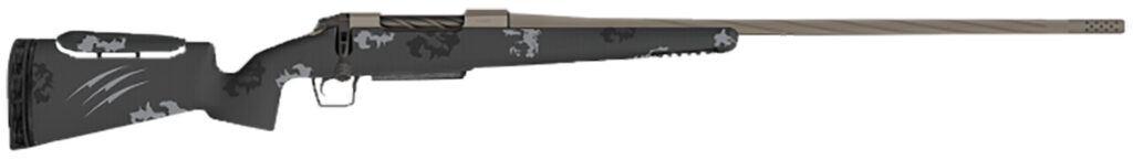 Fierce Firearms FRXP7MMBC20TP Twisted Rival XP 7mm BC 20″ Tungsten Cerakote Fluted Threaded Barrel, Drilled & Tapped Stainless Steel Receiver, LR Negative Comb Phantom Camo Carbon Fiber Stock