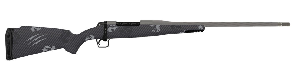 Fierce Firearms TWROG7PRC20GP Twisted Rogue 7mm PRC 20″ Tungsten Cerakote Steel Threaded Barrel, Drilled & Tapped Steel Receiver, LR Negative Comb Phantom Camo Carbon Fiber Stock