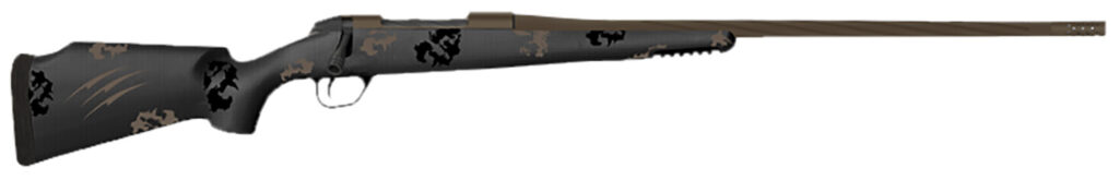 Fierce Firearms TWTROG7PRC22BT Twisted TI Rogue 7mm PRC 22″ Black Cerakote Steel Threaded Barrel, Black Cerakote Drilled & Tapped Titanium Receiver, LR Negative Comb Trophy Camo Carbon Fiber Stock