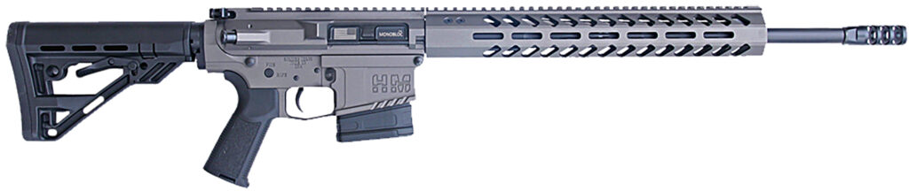 HM Defense HM1065 Avenger  6.5 Creedmoor 10+1 20″ Black Cerakote Match Grade Barrel, Tungsten Gray Cerakote 14″ Picatinny Rail Aluminum Receiver, Black Synthetic Mil-Spec HM Stock, Black Polymer Grip