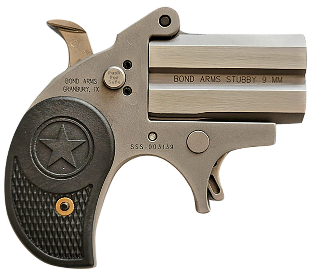 Bond Arms BASTB9mm Luger 2rd Shot 2.20″ Matte Stainless Steel Frame,  Black Textured Polymer Grips