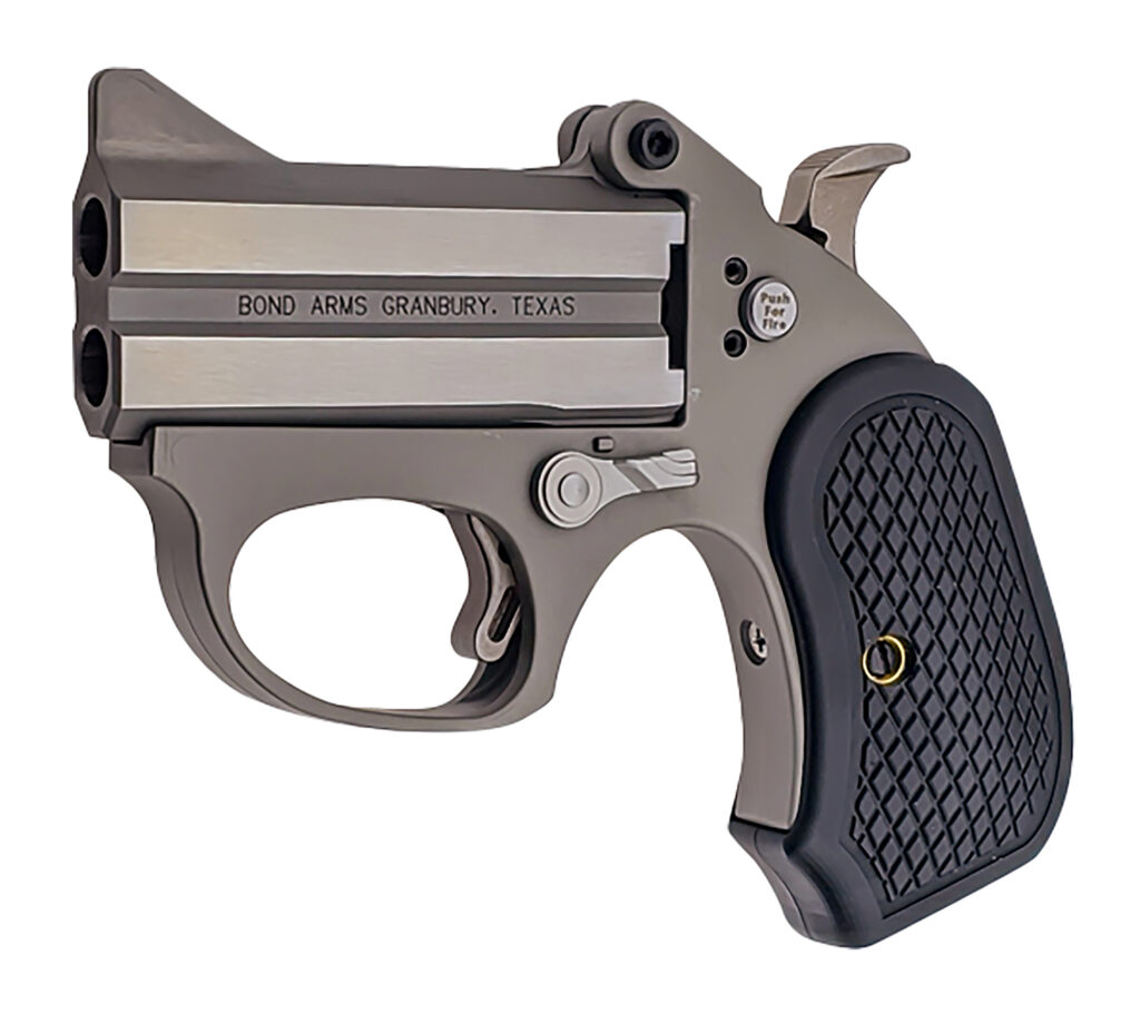 Bond Arms BAHB Honey B  22 Mag 2 3″ Rough Matte Stainless Steel Barrel & Frame, Black Extended B6 Resin Grip