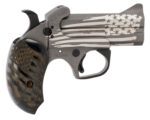 Bond Arms BAOG Old Glory  45 Colt (LC)/410 Gauge 2rd 3.50" Stainless Barrel & Frame w/Cerakote Finished Laser Engraved American Flag, Auto Extractors & Rebounding Hammer, Custom Engraved Extended Blac