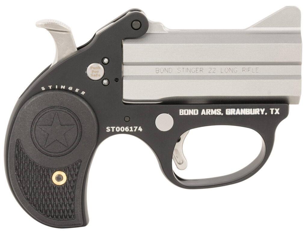 Bond Arms BASL Stinger  22 LR 2 3″ Matte Double Anodized Stainless Steel Barrel, Anodized Aluminum Frame, Black Rubber Grip
