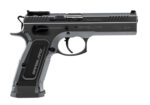 SAR USA K12STSP K12 Sport 9mm Luger 17+1 4.70" Stainless Target Crown Barrel, Stainless Steel Serrated Slide, Stainless Steel Frame w/Beavertail, Gray Polymer Grip, Right Hand