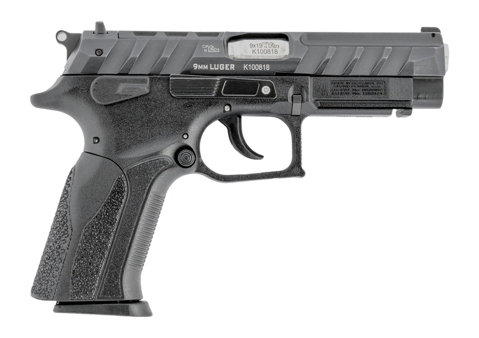Grand Power 8588005808644 K100 Mk23 9mm Luger 15+1 4.25″ Stainless Rotating Barrel, Black Optic Ready/Serrated Slide, Black Frame w/Accessory Rail, Textured Grip