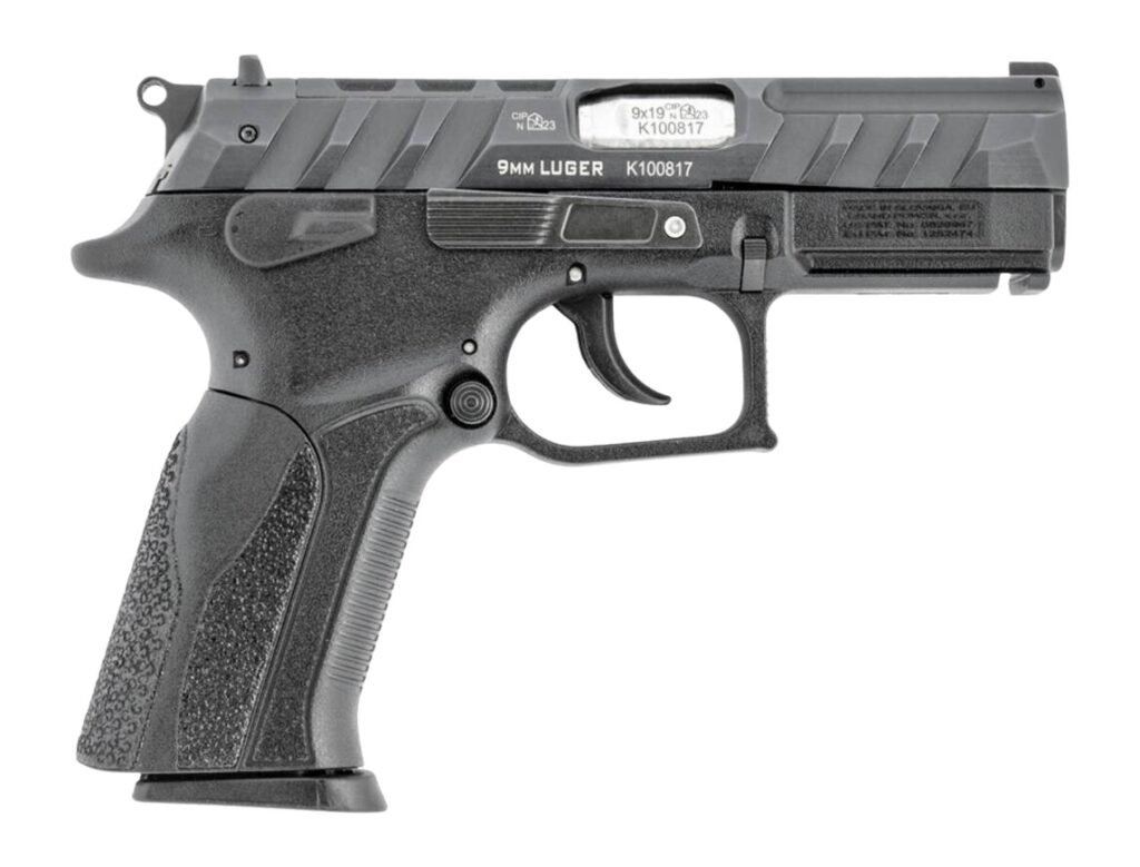 Grand Power 8588005808651 P1 Mk23 9mm Luger 15+1 3.66″ 9mm Luger 12+1 3.66″ Stainless Rotating Barrel, Black Optic Ready/Serrated Slide, Black Frame w/Accessory Rail, Interchangeable Backstrap, Ambide