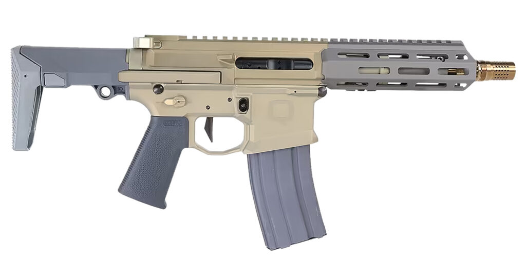 Q LLC HB300BLK7IN Honey Badger  300 Blackout 20+1 7″ Picatinny Rail Receiver, Q-Sert Handguard System, Two Position PDW Stock, Magpul Grip
