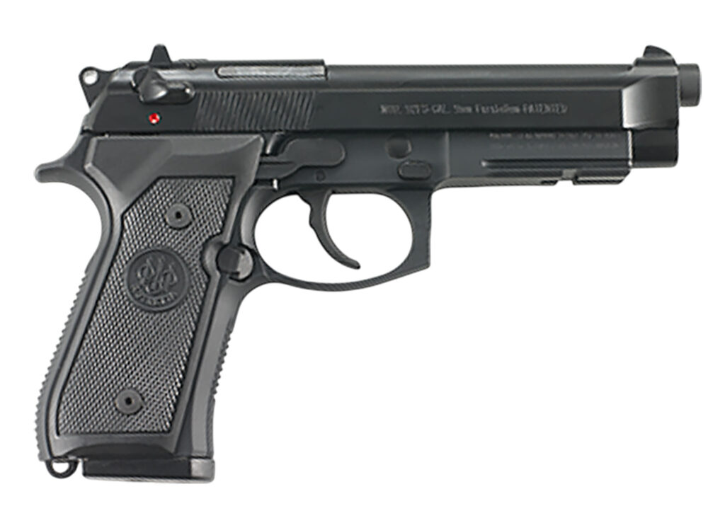 Beretta USA JS92M9A1 92FS Type M9A1 Full Size 9mm Luger 10+1 4.90″ Black Barrel, Black Cerakote Steel Serrated Slide, Black Aluminum Frame w/Beavertail & Picatinny Rail, Black Textured Grip