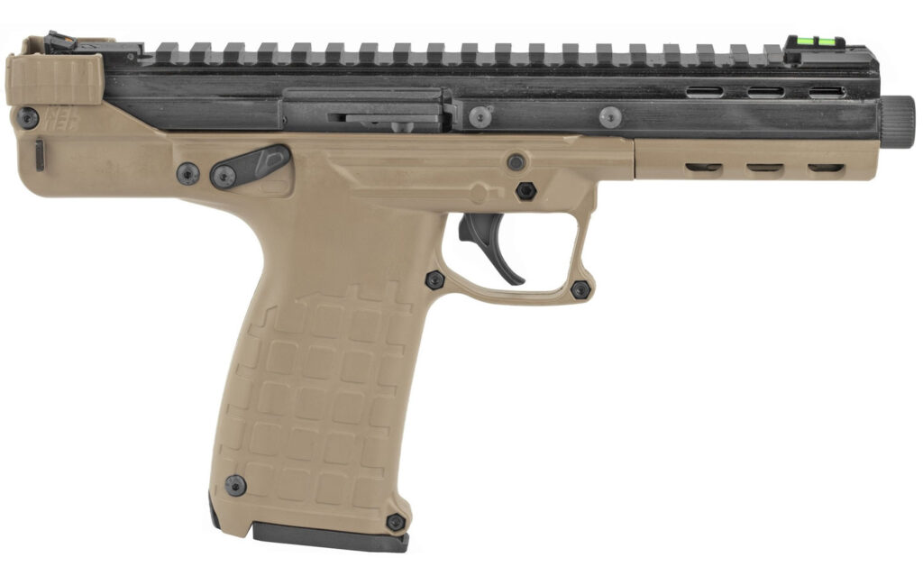 Kel-Tec CP33TAN CP33  22 LR 33+1 5.50″ Black Ported/Threaded Barrel, Black Serrated/Optic Ready Slide, Tan Polymer Frame w/M-LOK, Polymer Grip, Ambidextrous